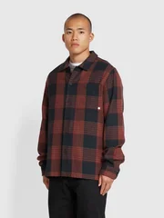 Farah Honnold Check Overshirt - Black - XS