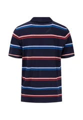 Fynch Hatton Striped Premium Cotton Polo Shirt - Navy - M
