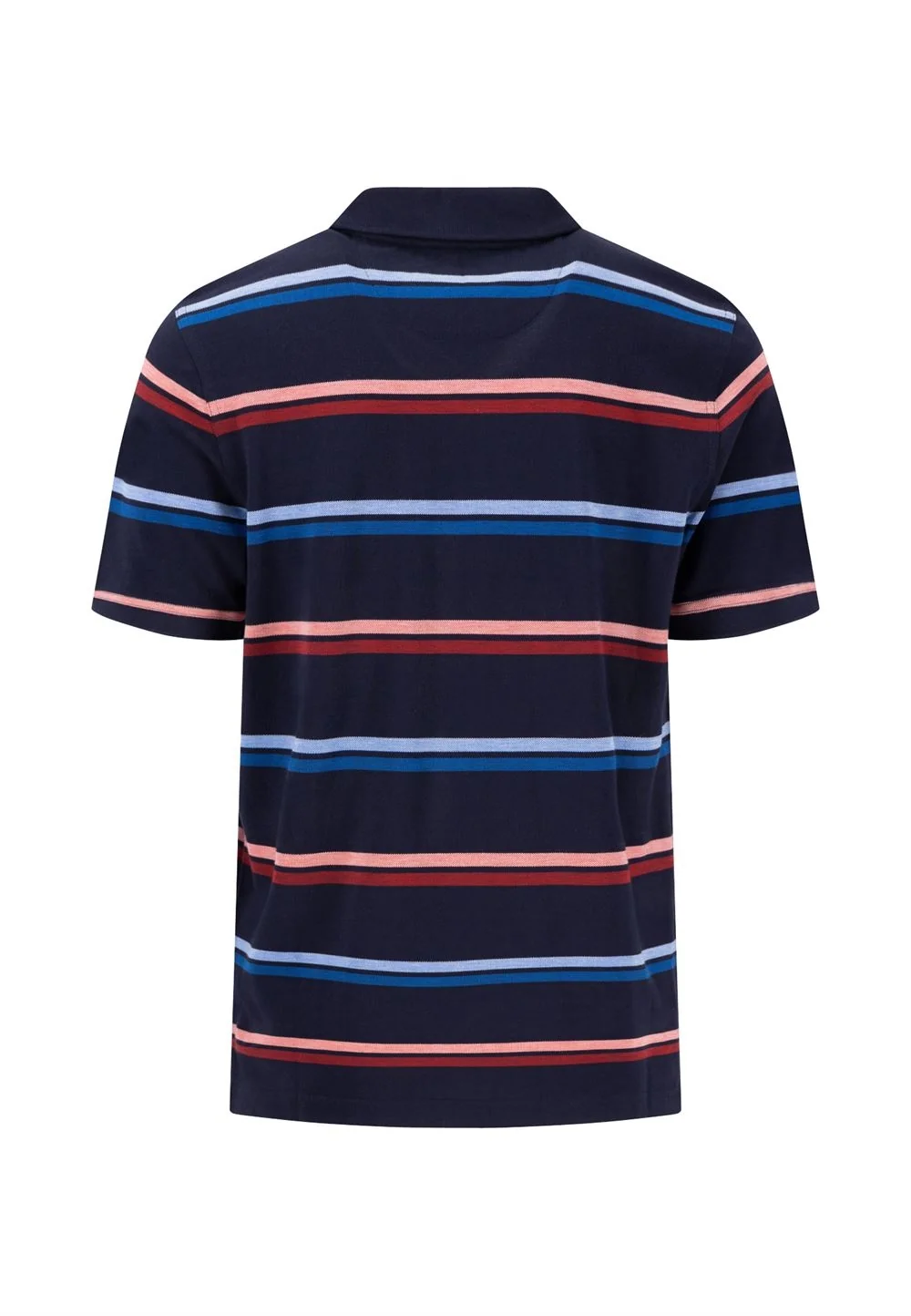 Fynch Hatton Striped Premium Cotton Polo Shirt - Navy - M