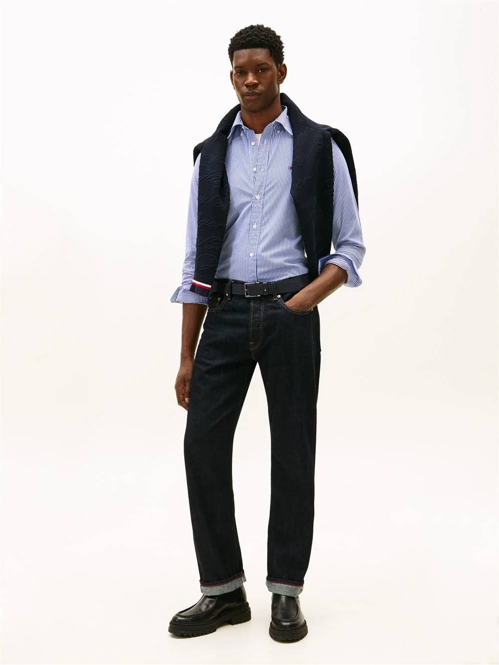 Tommy Hilfiger Core Flex Pop Classic Striped Shirt - Blue - L
