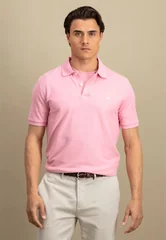 Fynch Hatton Modern Fit Premium Cotton Polo Shirt - Pink - Medium