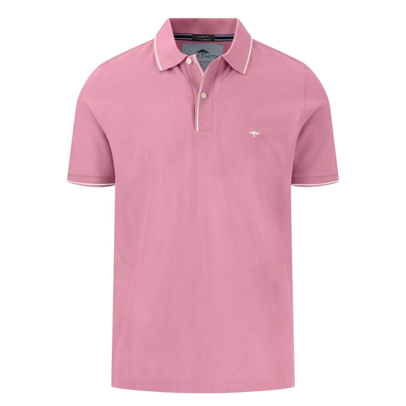 Fynch Hatton Modern Fit Premium Cotton Polo Shirt - Pink - Medium