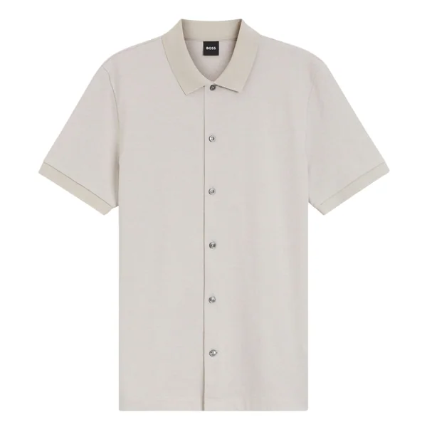 Boss H-Powell Bubble-structure Regular-fit Polo Shirt - Beige - S