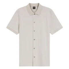 Boss H-Powell Bubble-structure Regular-fit Polo Shirt - Beige - S