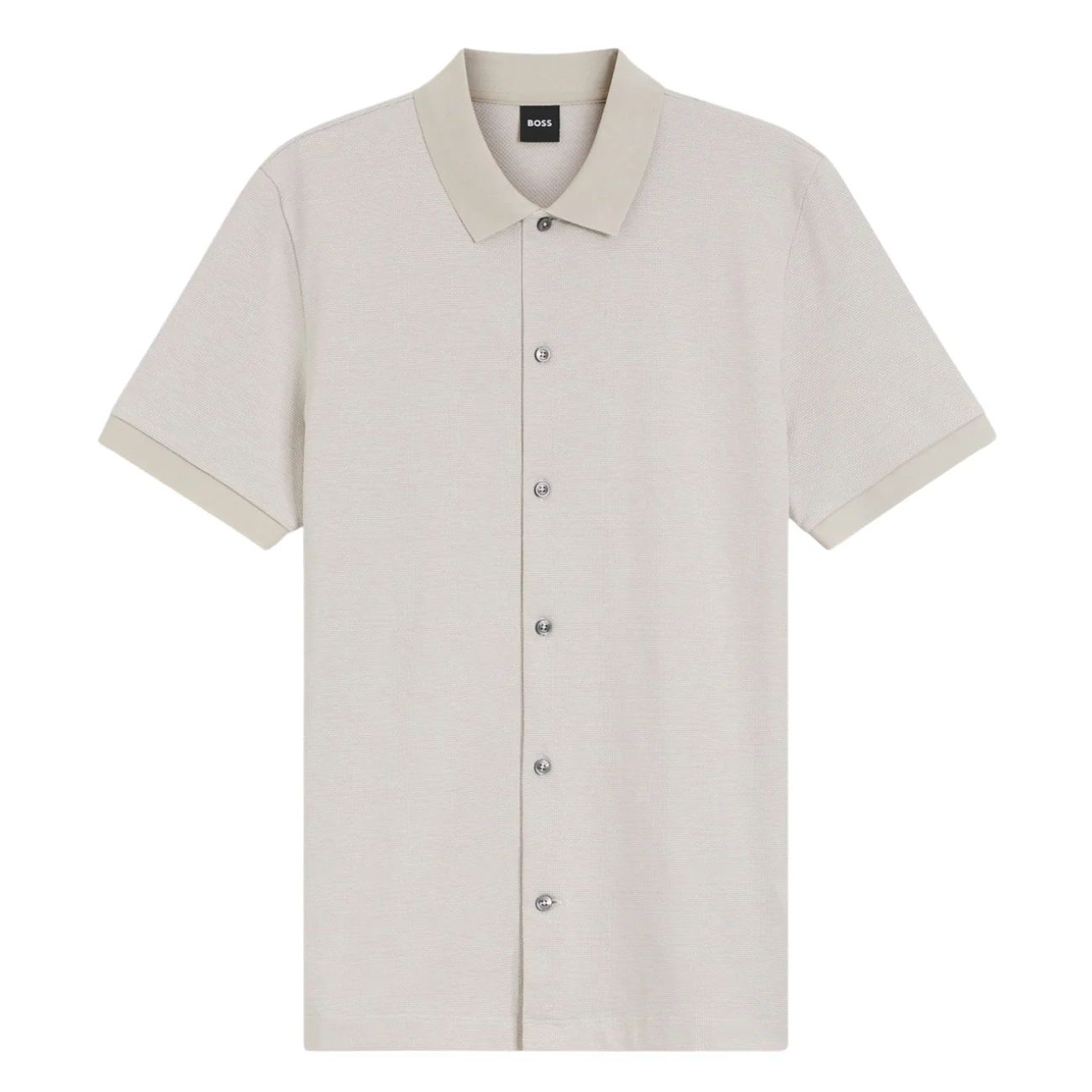 Boss H-Powell Bubble-structure Regular-fit Polo Shirt - Beige - S