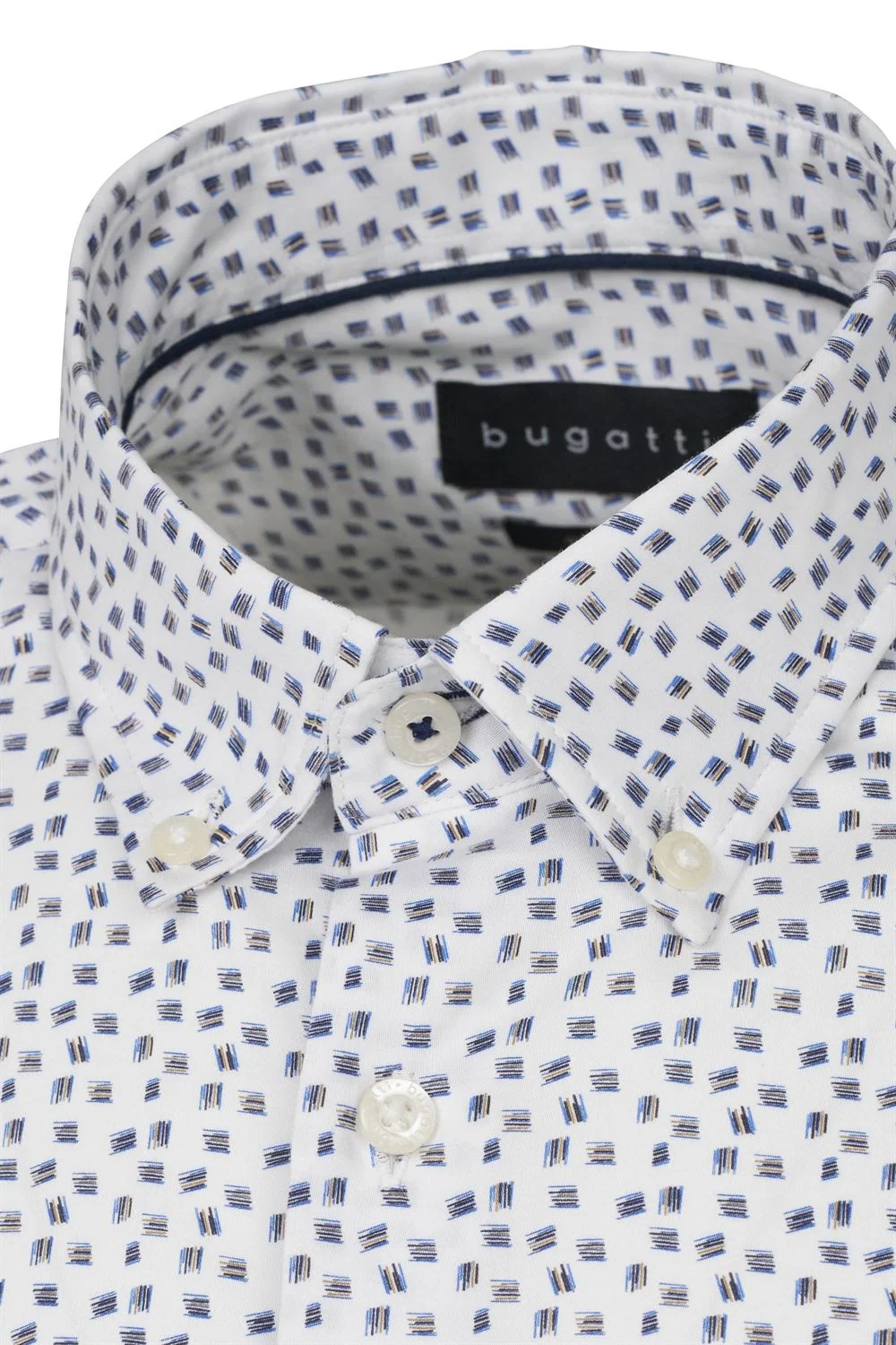 Bugatti Casual Satin Look Cotton Shirt - White - L