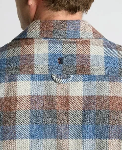 Remus Uomo Regular Fit Brushed Cotton Shacket - Blue - L