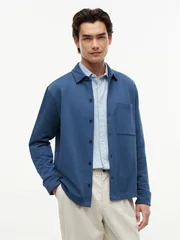Tommy Hilfiger Essential Terry Overshirt - Blue - L
