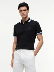 Tommy Hilfiger Contrast Collar Cuff Polo Shirt - Black - M