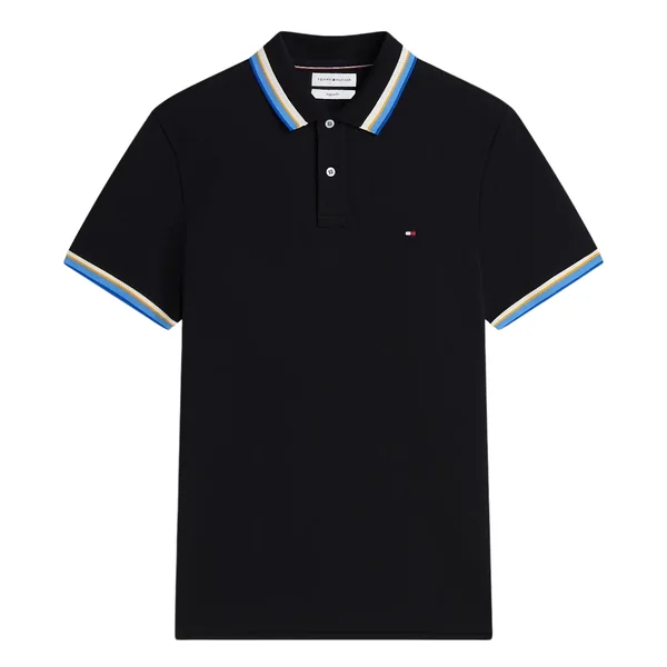 Tommy Hilfiger Contrast Collar Cuff Polo Shirt - Black - M