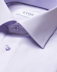 Eton Solid Signature Twill Formal Shirt - Purple - 16.5