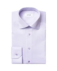 Eton Solid Signature Twill Formal Shirt - Purple - 16.5