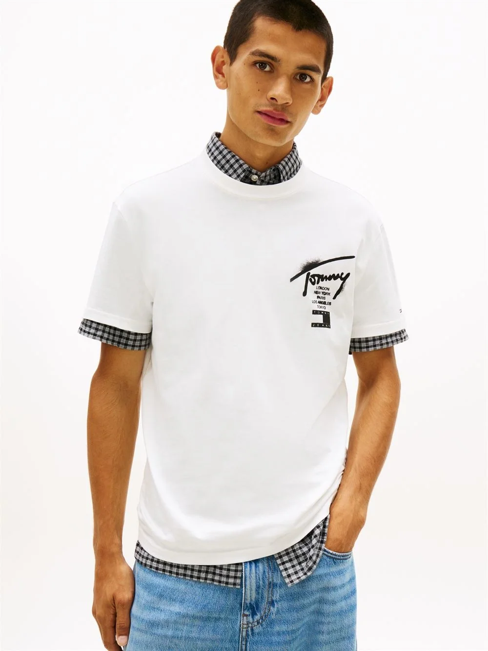 Tommy Jeans Signature Back Logo Jersey T-Shirt - Beige - XL