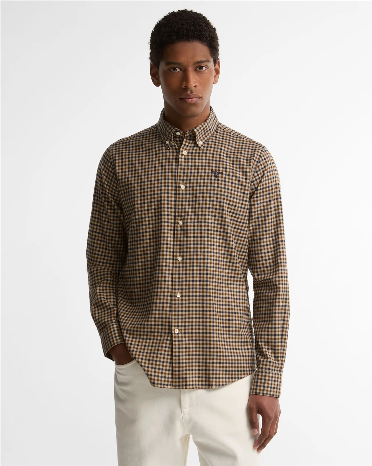 Barbour Finkle Tailored Gingham Shirt - Beige - XL