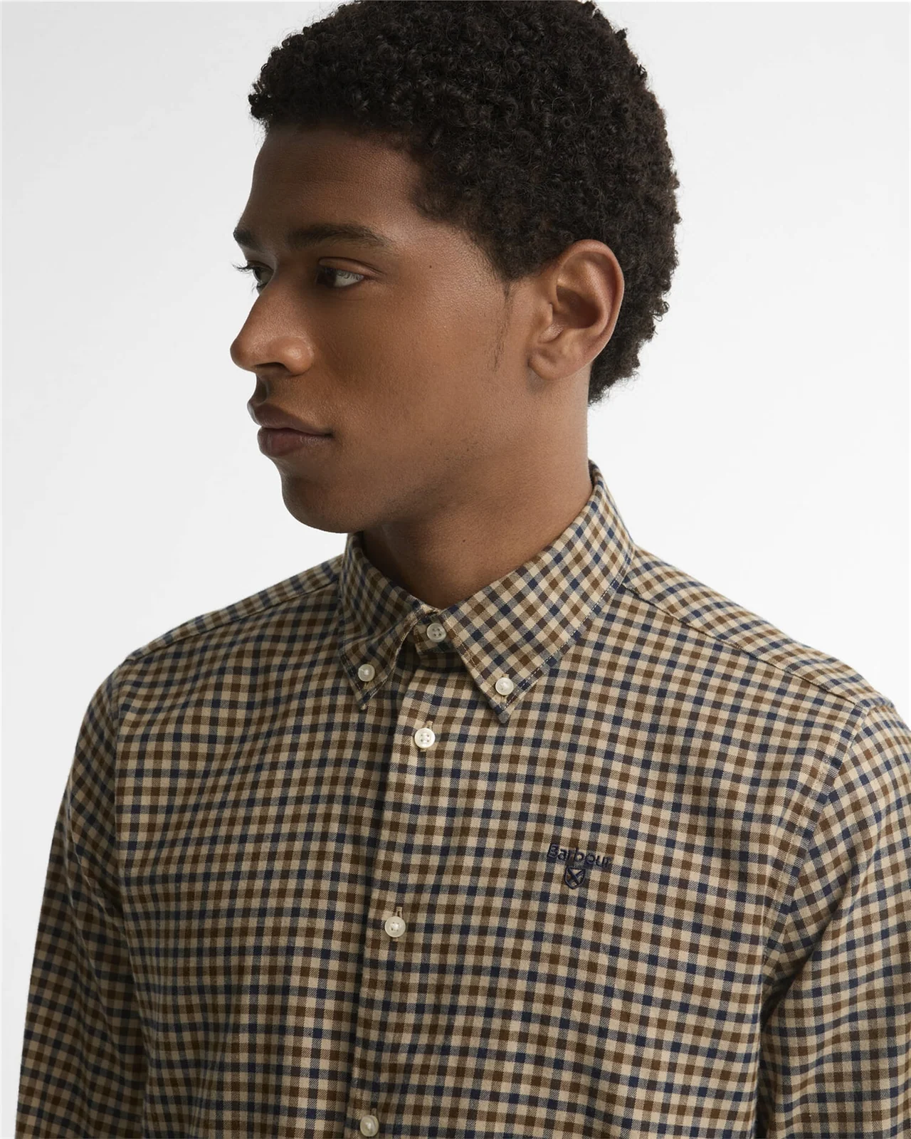Barbour Finkle Tailored Gingham Shirt - Beige - XL