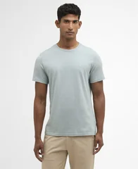 Barbour Tartan Sports T-Shirt - Sky Blue - S