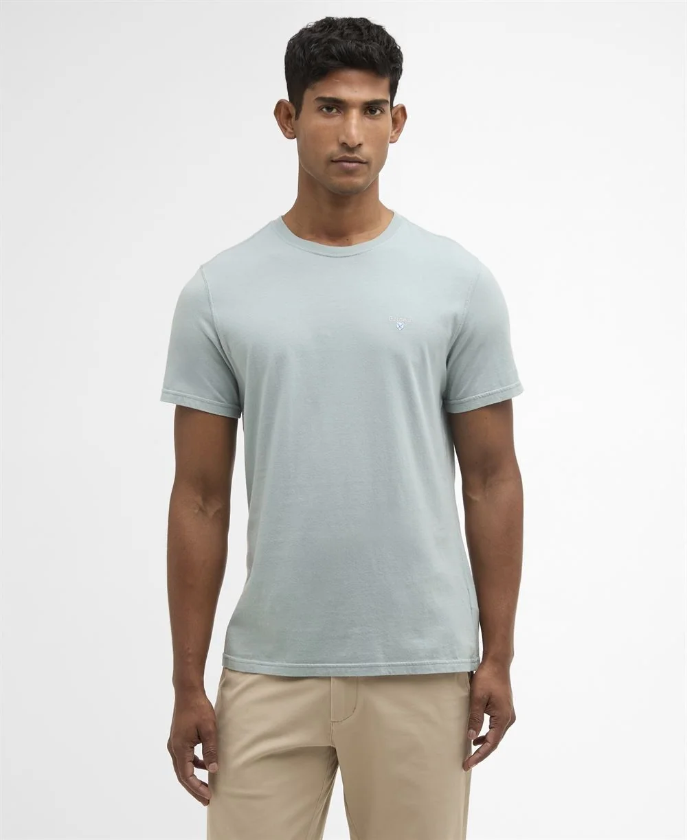 Barbour Tartan Sports T-Shirt - Sky Blue - S