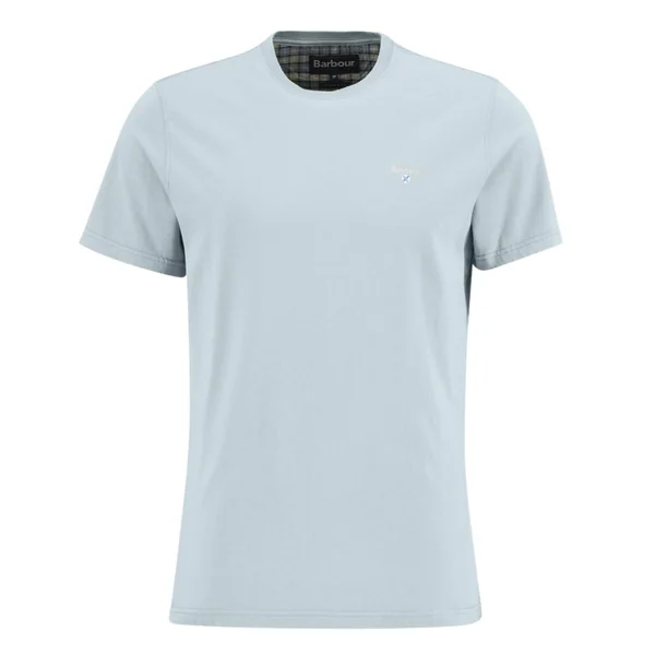 Barbour Tartan Sports T-Shirt - Sky Blue - S