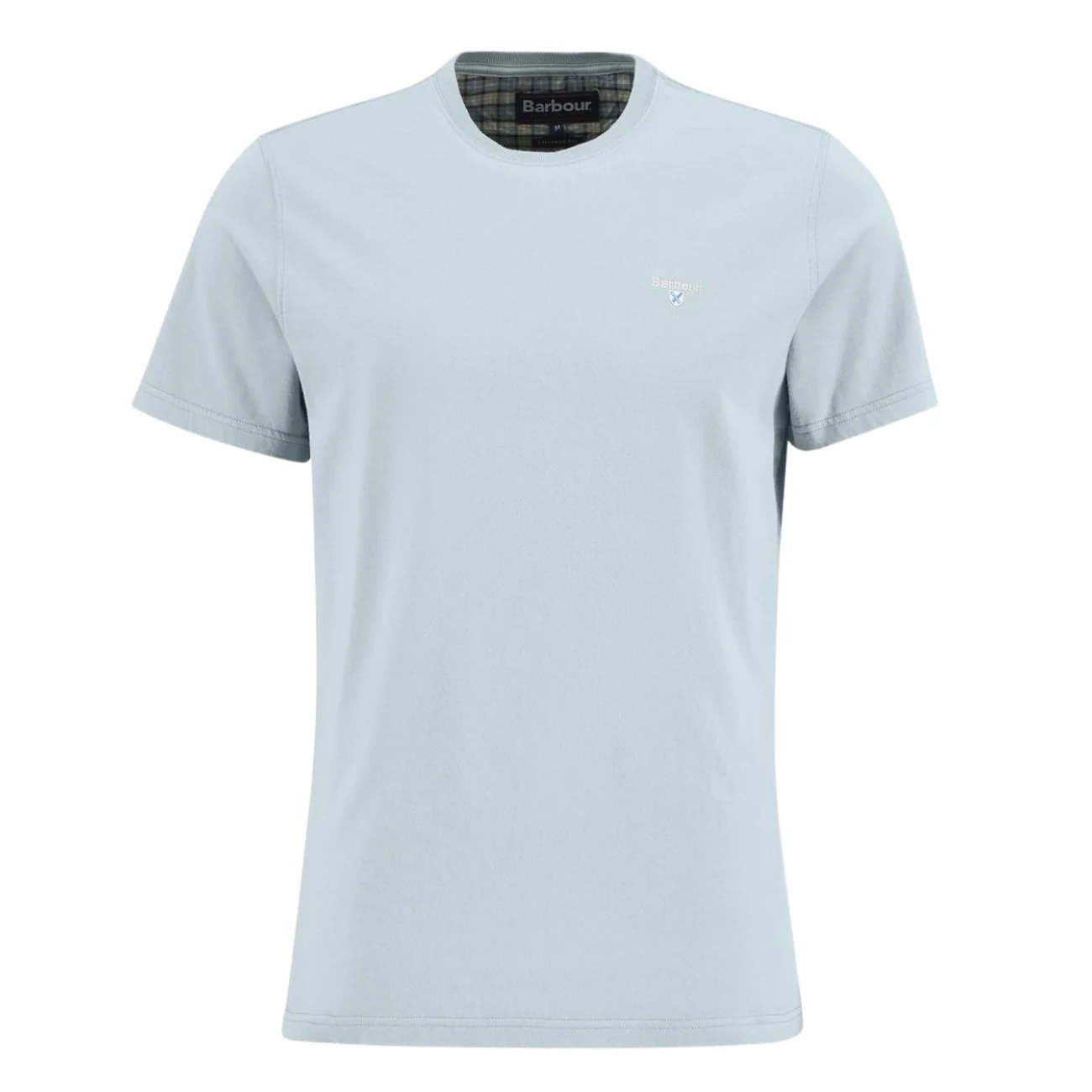 Barbour Tartan Sports T-Shirt - Sky Blue - S