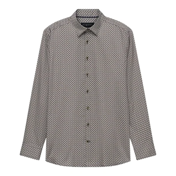 Bugatti Casual Long Sleeve Pattern Shirt - Green - XL