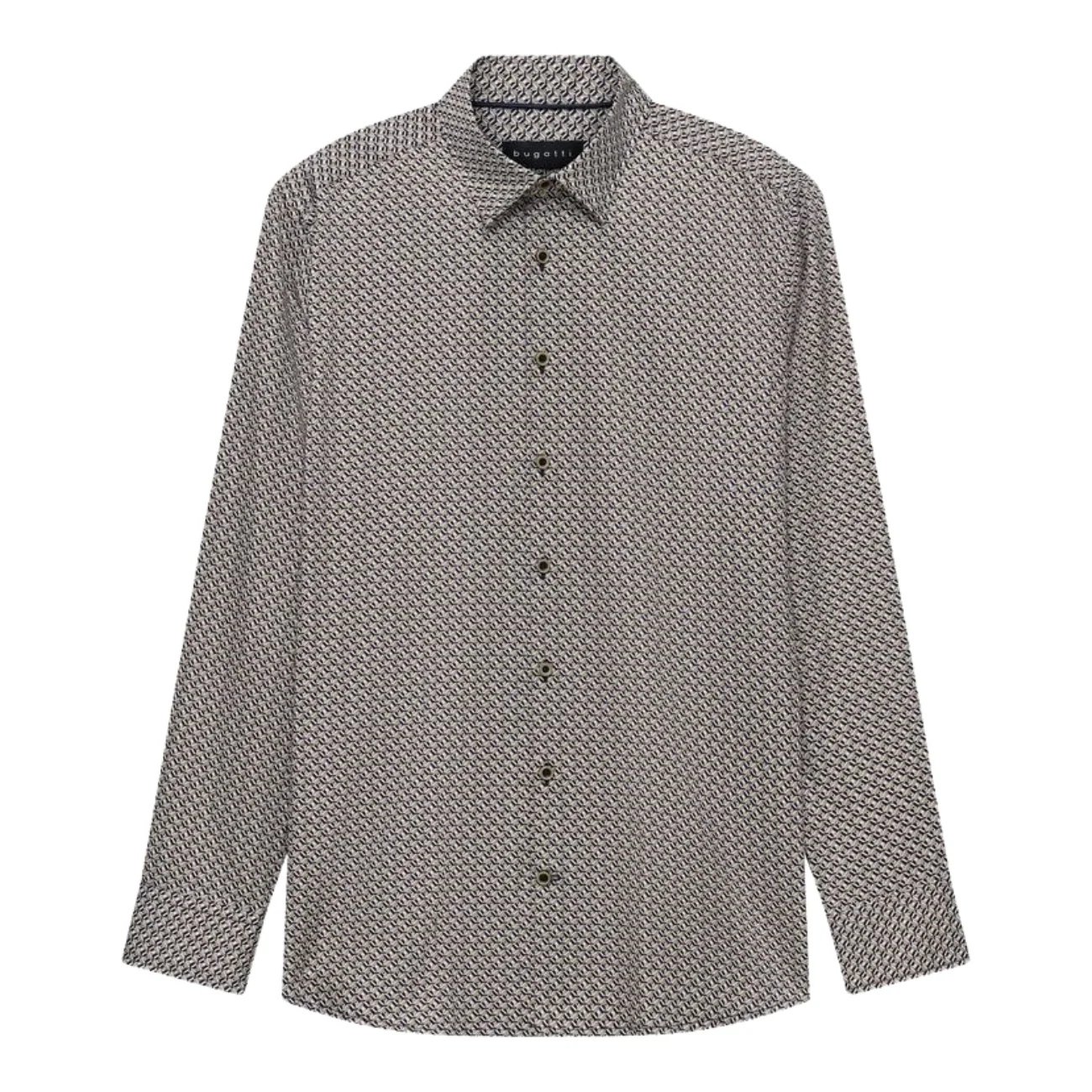 Bugatti Casual Long Sleeve Pattern Shirt - Green - XL