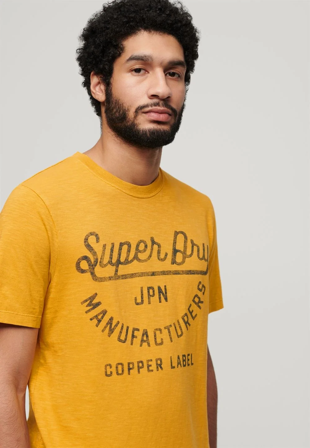 Superdry Copper Label Script Slim Fit T-shirt - Yellow - S