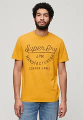 Superdry Copper Label Script Slim Fit T-shirt - Yellow - S