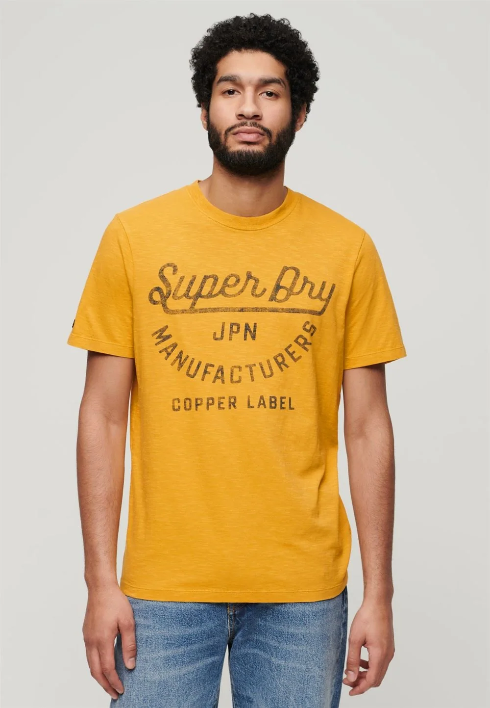 Superdry Copper Label Script Slim Fit T-shirt - Yellow - S