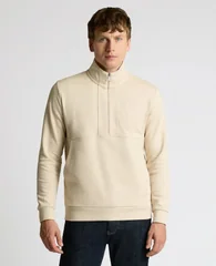 Remus Uomo Half-Zip Jersey Sweatshirt - Beige - M