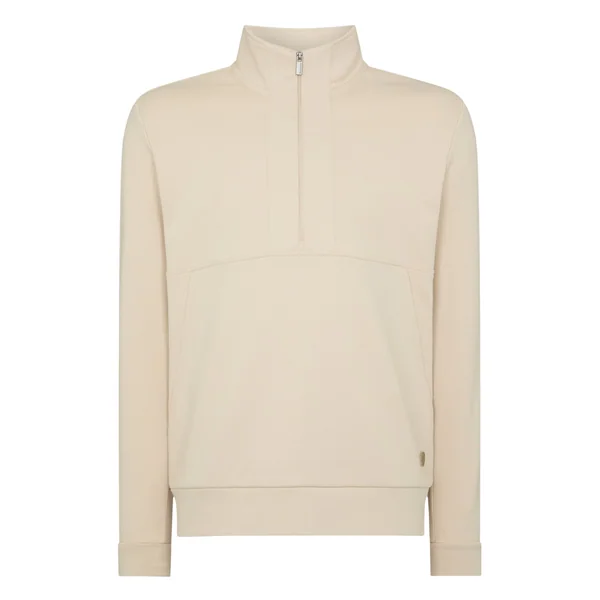 Remus Uomo Half-Zip Jersey Sweatshirt - Beige - M