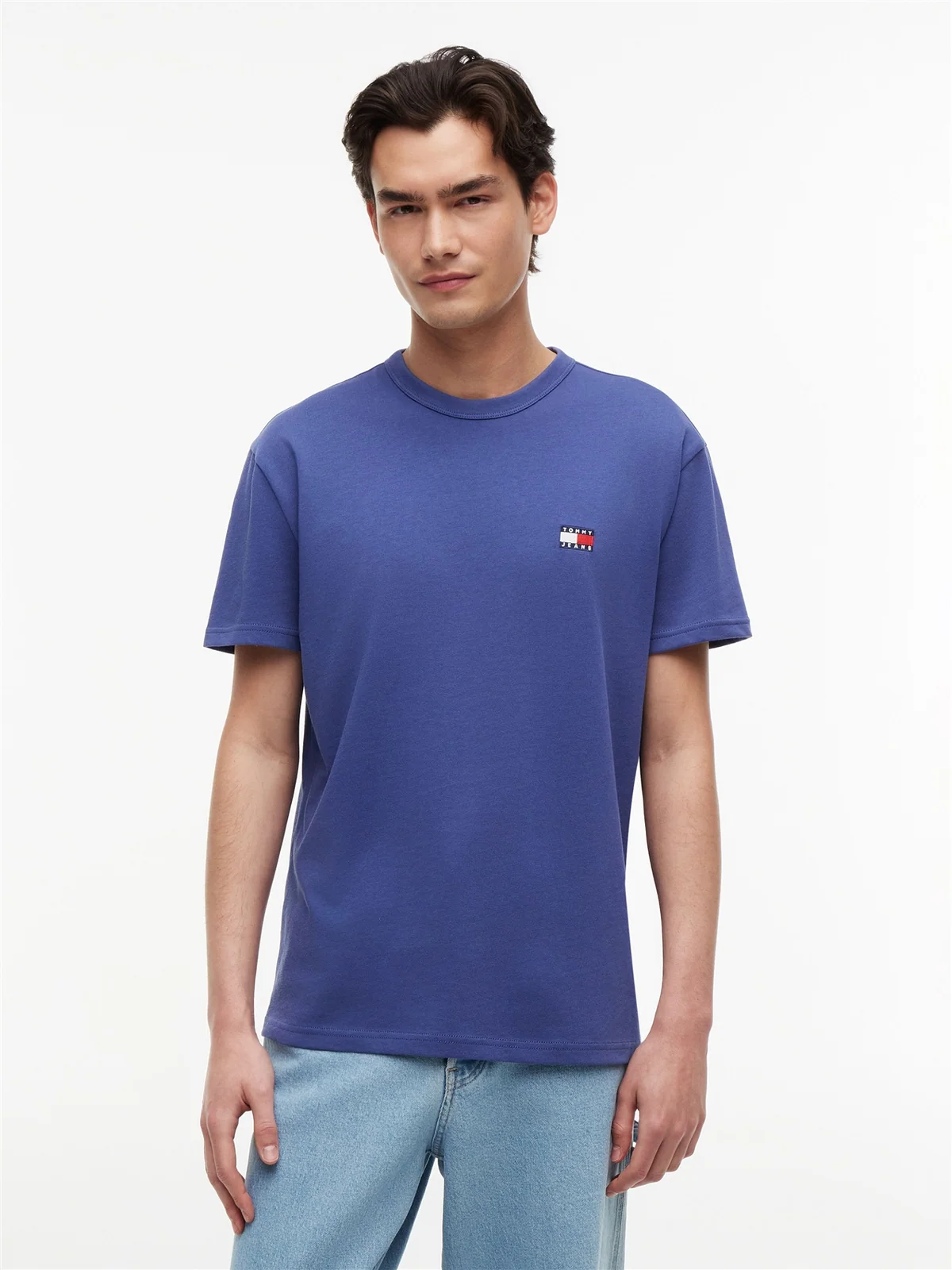 Tommy Jeans Badge Crew Neck T-Shirt - Storm Blue - L