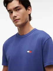 Tommy Jeans Badge Crew Neck T-Shirt - Storm Blue - L