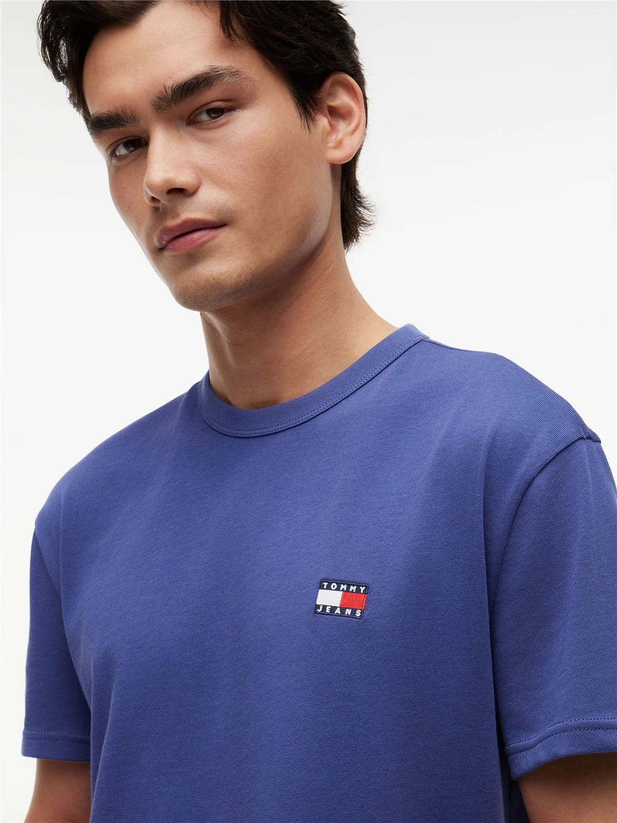 Tommy Jeans Badge Crew Neck T-Shirt - Storm Blue - L