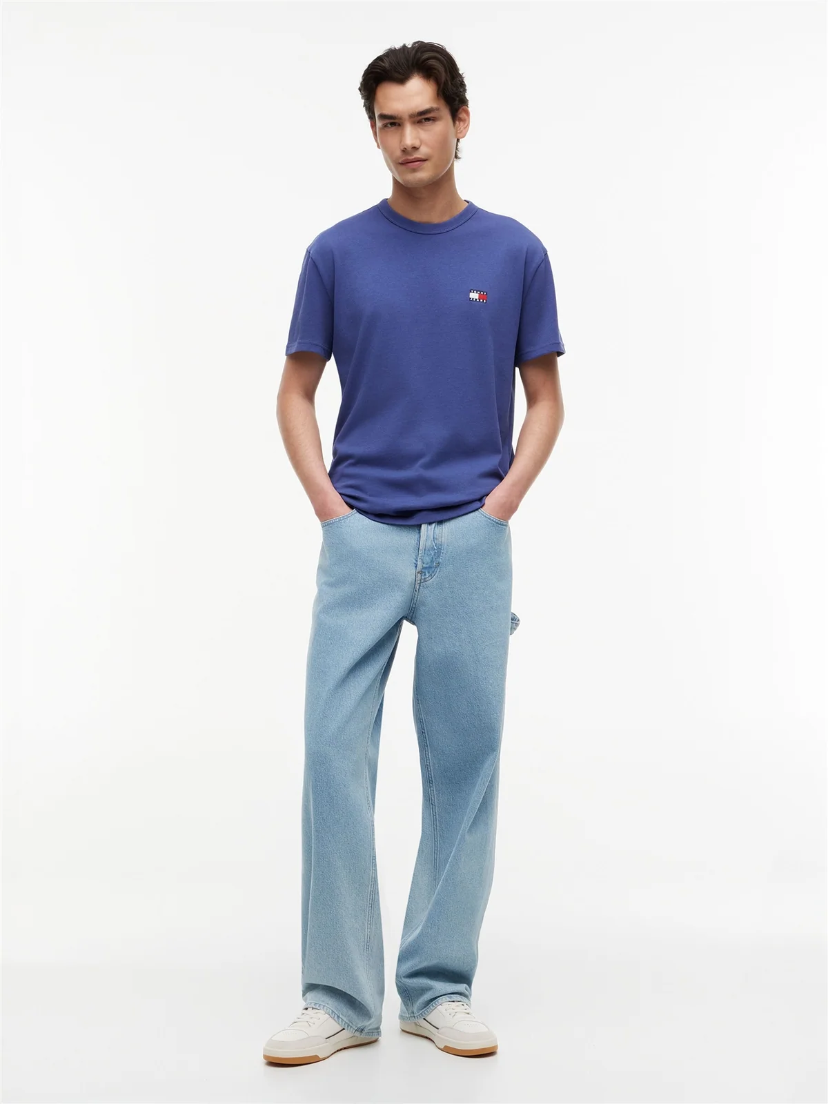 Tommy Jeans Badge Crew Neck T-Shirt - Storm Blue - L