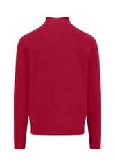Fynch Hatton Cotton Troyer-Zip Structure Sweater - Red - L