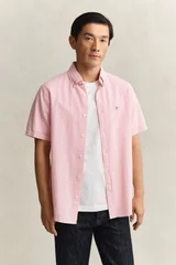 Gant Seersucker Stripe Ss Shirt - Pink - M