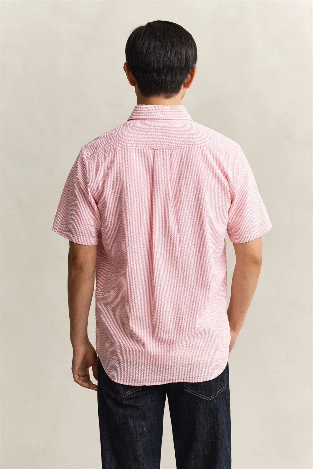 Gant Seersucker Stripe Ss Shirt - Pink - M