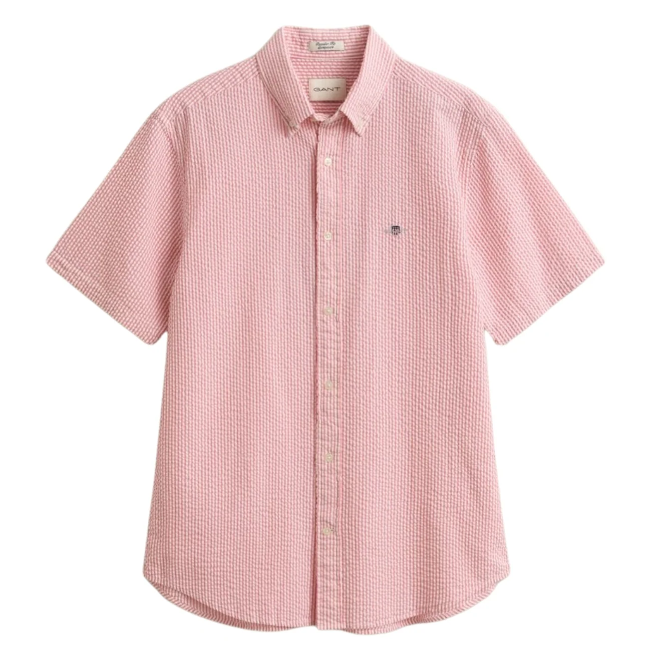 Gant Seersucker Stripe Ss Shirt - Pink - M