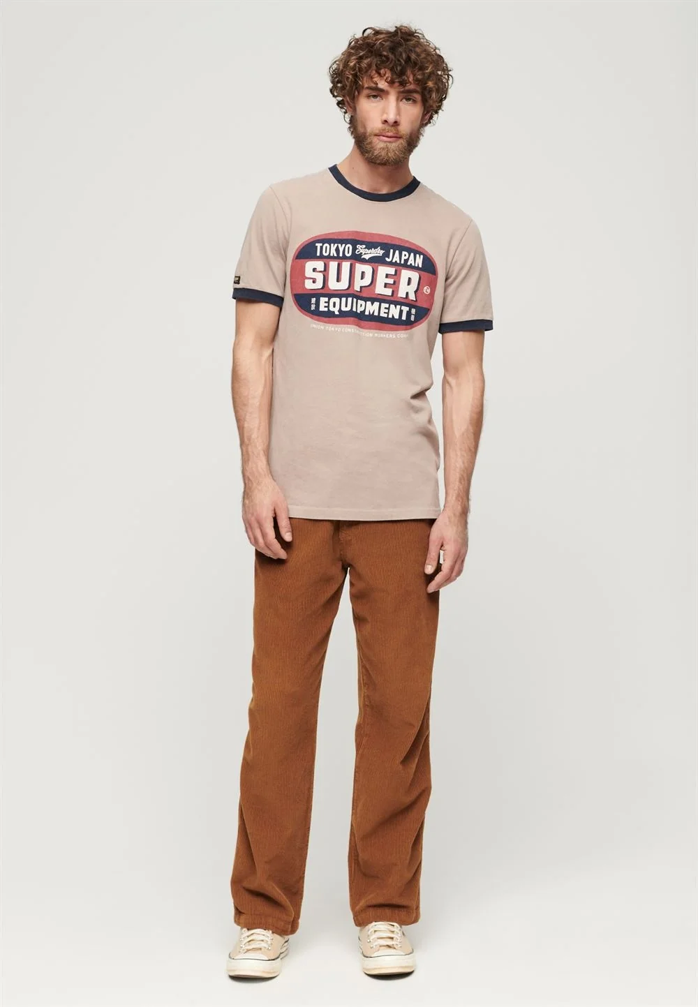 Superdry Ac Ringer Workwear Graphic Slim Fit T-shirt - Beige - S