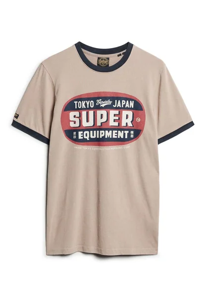 Superdry Ac Ringer Workwear Graphic Slim Fit T-shirt - Beige - S