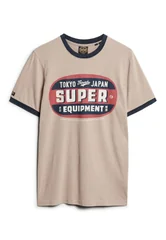 Superdry Ac Ringer Workwear Graphic Slim Fit T-shirt - Beige - S