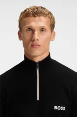 Boss K Hydro Water Repellent Zip Neck Sweater - Black - L