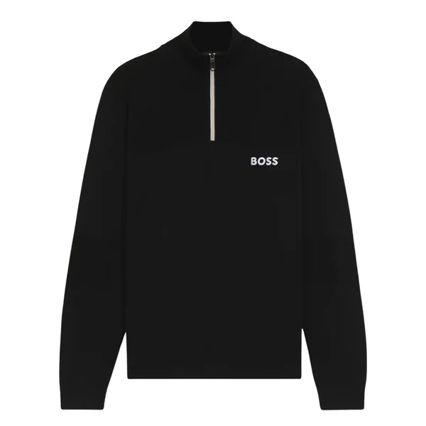 Boss K Hydro Water Repellent Zip Neck Sweater - Black - L