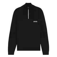 Boss K Hydro Water Repellent Zip Neck Sweater - Black - L