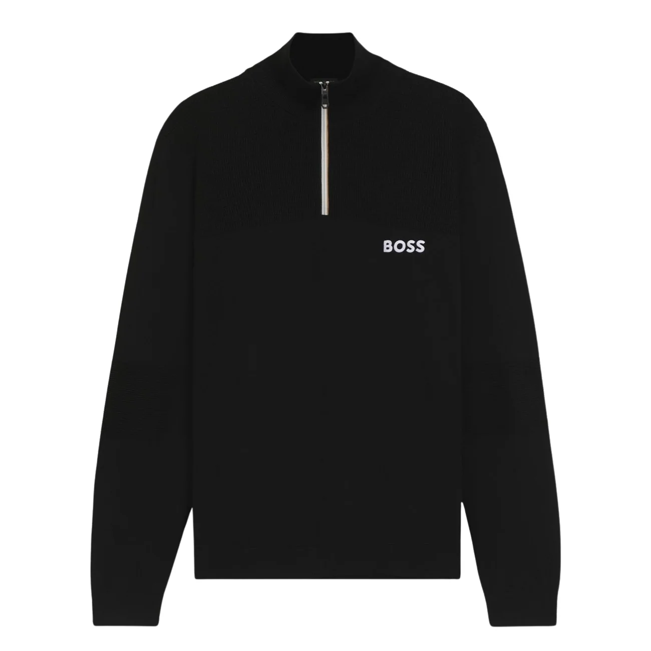 Boss K Hydro Water Repellent Zip Neck Sweater - Black - L