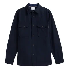 Tommy Hilfiger Classic Fit Icon Wool Blend Shirt - Navy - S
