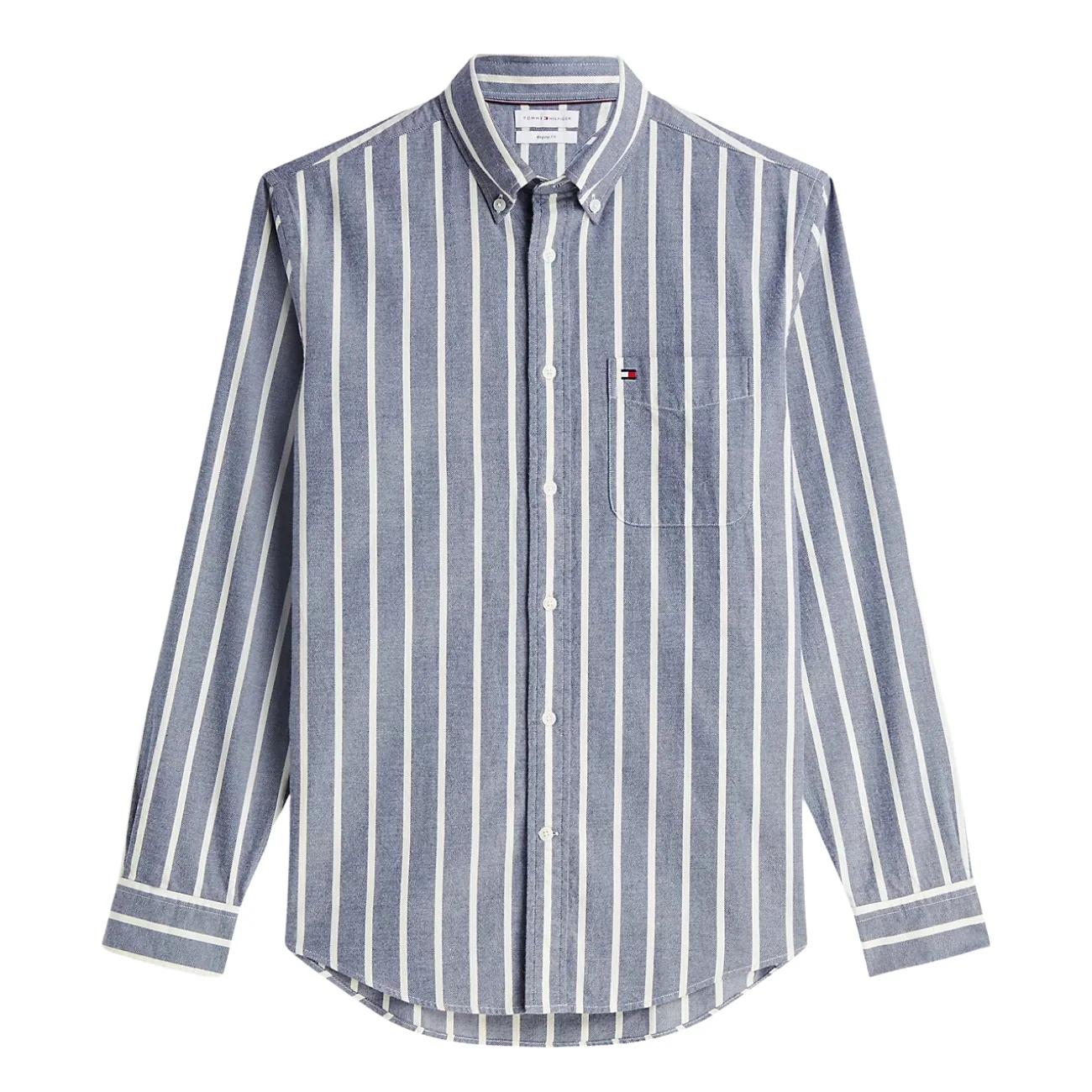 Tommy Hilfiger Regular Fit Brushed Flannel Stripe Shirt - Navy - XL