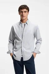 Boss Rickert_M Button Down Oxford Shirt - Grey - M