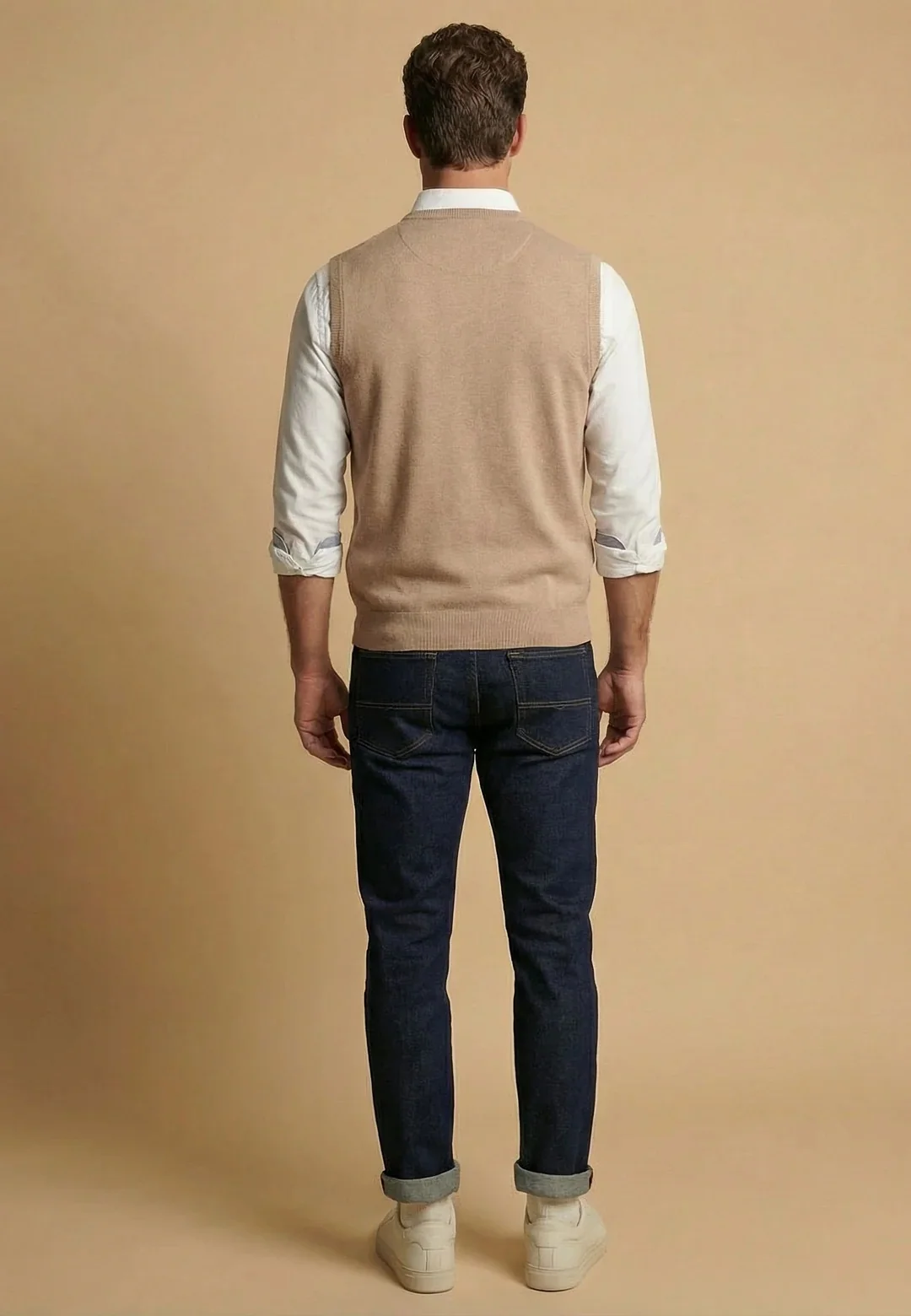 Fynch Hatton Slipover Superfine Sweater - Beige - XL