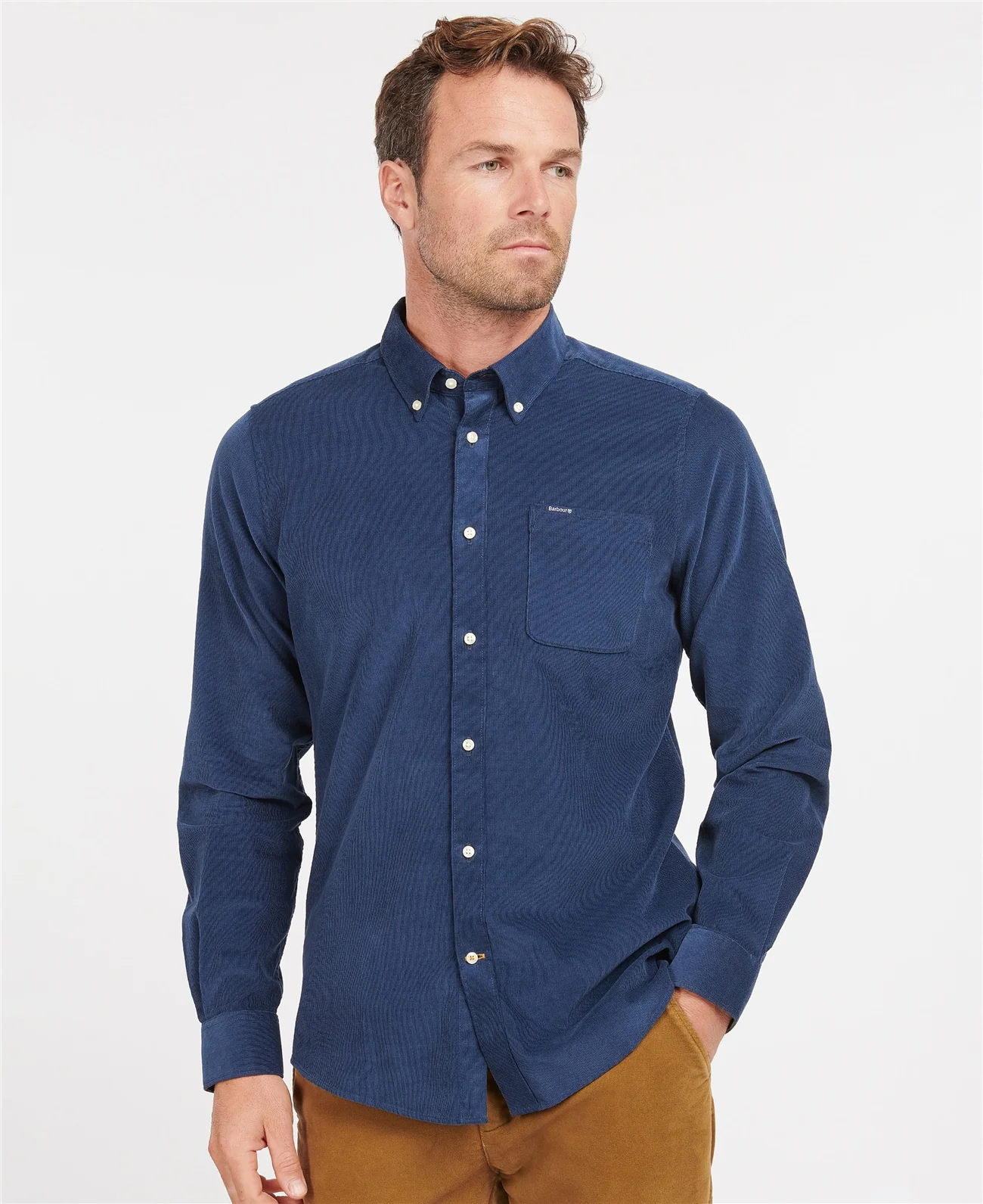 Barbour Ramsey Tailored Cord Shirt - Blue - M